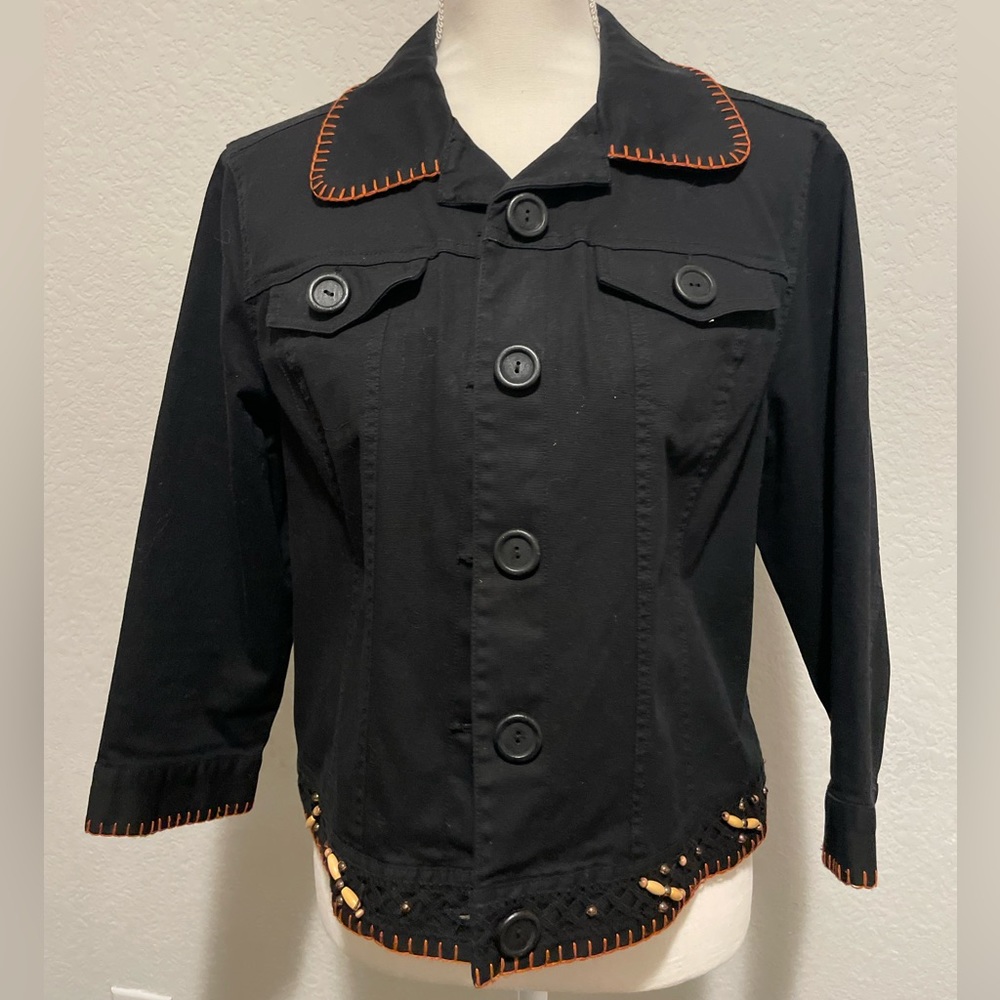 Retro Ruby Rd Black Denim Jacket